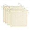 Cojines de silla de jardín 4 uds tela Oxford beige 50x50x3 cm 1