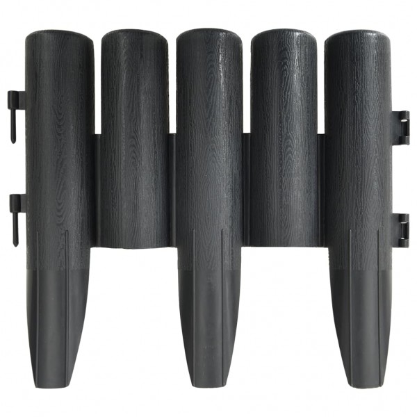 Bordas de relvado 36 pcs 10 m PP antracite M 4