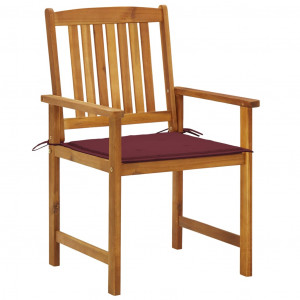 Cadeiras de jardim com almofadões 2 pcs acácia maciça H