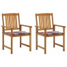 Cadeiras de jardim com almofadões 2 pcs acácia maciça 1