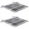 Cadeiras jardim c/ almofadões xadrez cinzento 2 pcs teca maciça 5