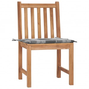 Cadeiras de jardim c/ almofadões 2 pcs madeira de teca maciça H