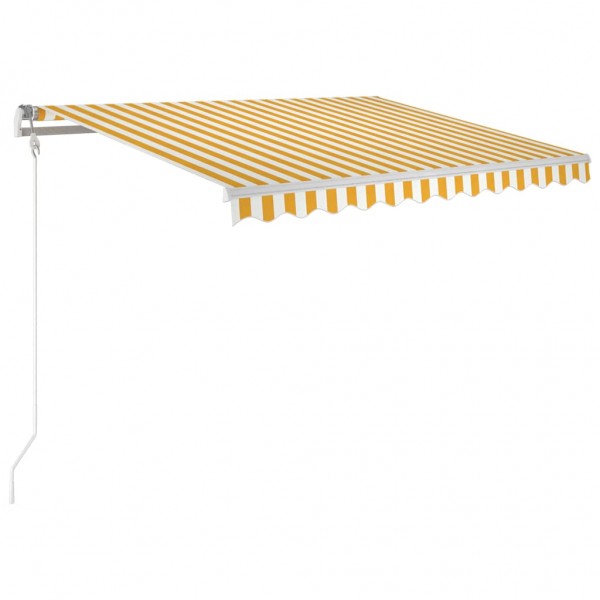 Toldo retráctil automático amarillo y blanco 350x250 cm M 2