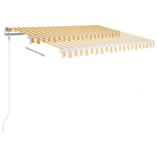 Toldo retráctil automático amarillo y blanco 350x250 cm M 3