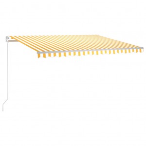 Toldo retráctil manual amarillo y blanco 450x300 cm H