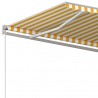 Toldo retráctil manual amarillo y blanco 450x300 cm 5