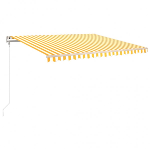 Toldo retráctil automático amarillo y blanco 450x300 cm M 2