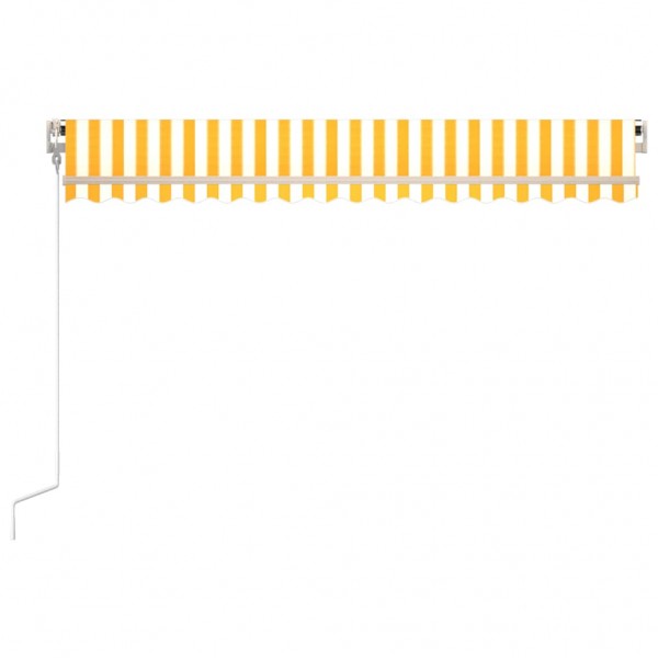 Toldo retrátil automático 450x300 cm amarelo e branco M 4