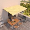 Toldo retrátil manual 500x300 cm amarelo e branco 1