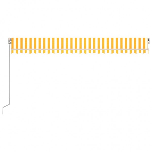 Toldo retrátil manual 500x300 cm amarelo e branco M 4