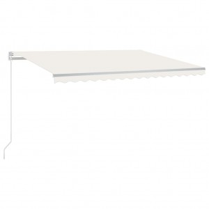 Toldo retrátil manual com LED 400x350 cm cor creme H