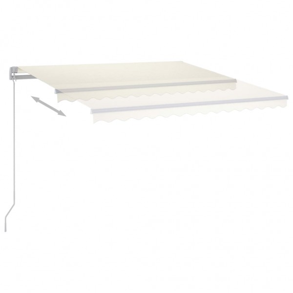 Toldo retrátil manual com LED 400x350 cm cor creme M 3