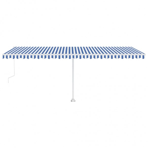Toldo de pie automático azul y blanco 600x300 cm M 4