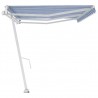 Toldo de pie automático azul y blanco 600x300 cm 5