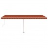 Toldo de pie automático naranja y marrón 600x300 cm 4
