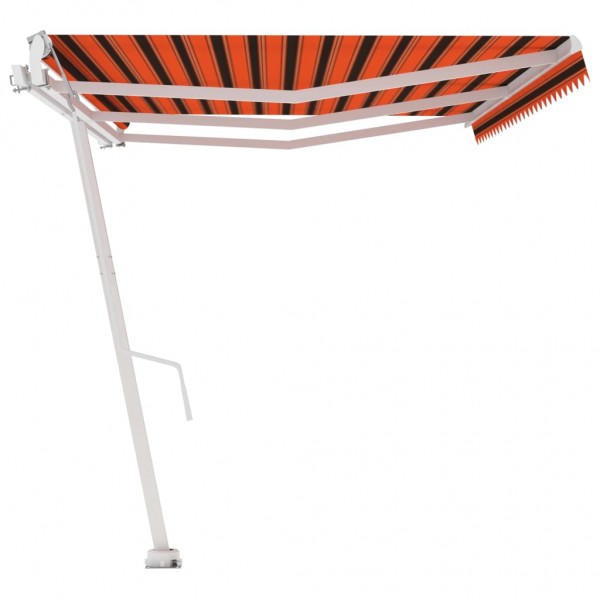 Toldo de pie automático naranja y marrón 600x300 cm M 5