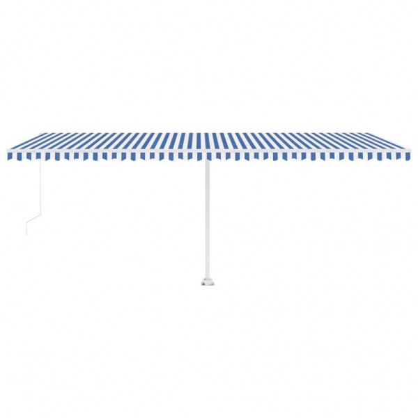 Toldo retrátil manual com LED 600x350 cm azul e branco M 3