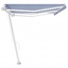 Toldo retrátil manual com LED 600x350 cm azul e branco 4