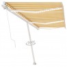 Toldo retrátil manual com LED 600x350 cm amarelo e branco 1