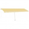 Toldo retrátil manual com LED 600x350 cm amarelo e branco 2