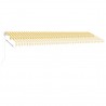 Toldo retrátil manual com LED 600x350 cm amarelo e branco 5