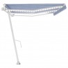 Toldo autom. c/ LED e sensor de vento 600x350 cm azul/branco 4