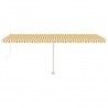Toldo autom. LED e sensor de vento 600x350 cm amarelo/branco 3