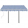Toldo manual retráctil con luz LED azul y blanco 3x2.5 m 4