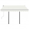 Toldo automático retráctil con postes color crema 3x2.5 m 4