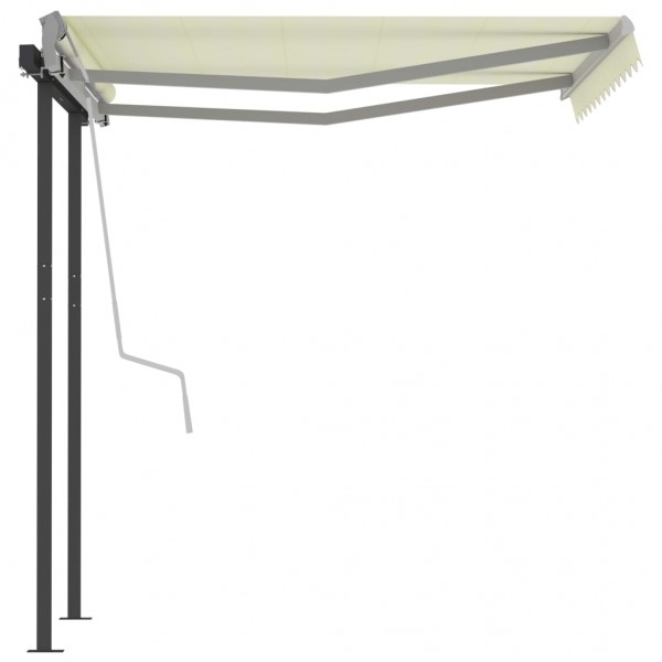 Toldo automático retráctil con postes color crema 3x2.5 m M 5