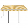 Toldo automático retráctil con postes amarillo y blanco 3x2.5 m 4