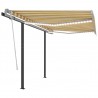 Toldo manual retráctil con LED amarillo y blanco 3.5x2.5 m 1