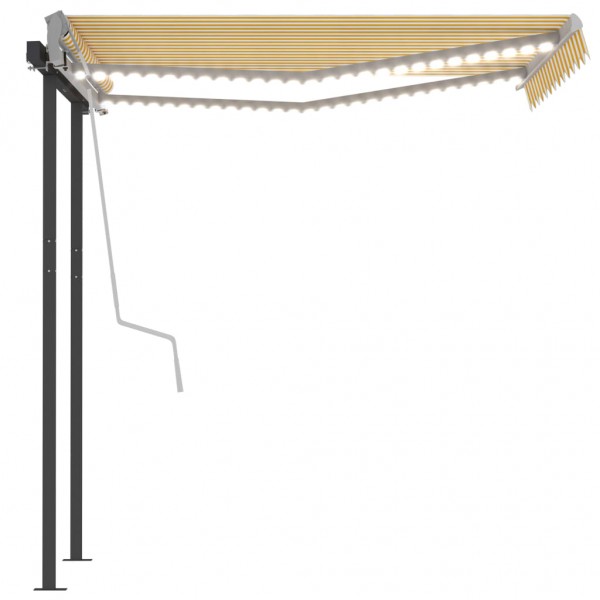 Toldo manual retráctil con LED amarillo y blanco 3.5x2.5 m M 5