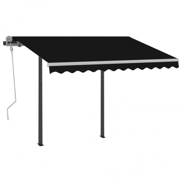Toldo retrátil automático com postes 3.5x2.5 m antracite M 2