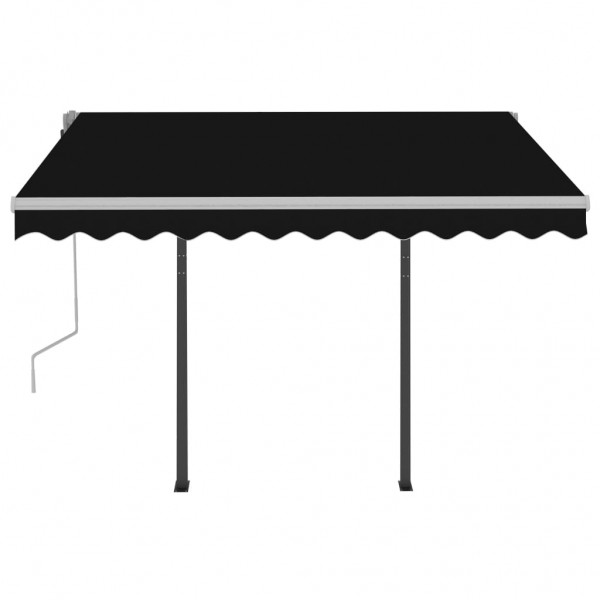 Toldo retráctil automático con postes gris antracita 3.5x2.5 m M 4