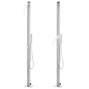 Chuveiro de jardim c/ base castanha 225 cm aço inoxidável H