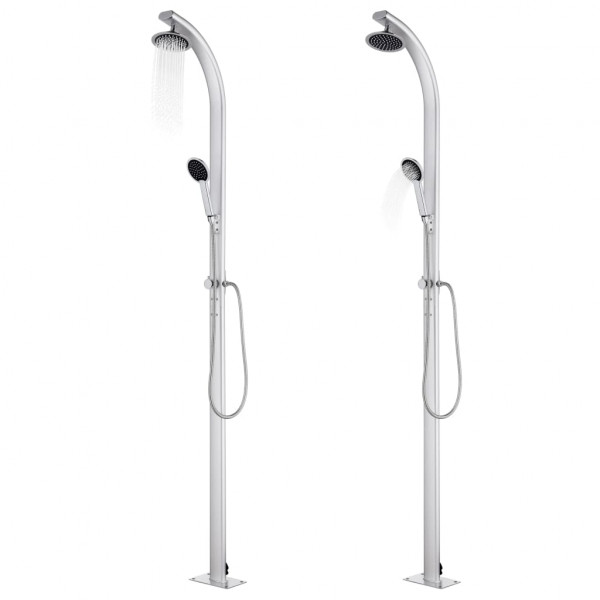 Ducha de jardín con base marrón 220 cm aluminio M 2