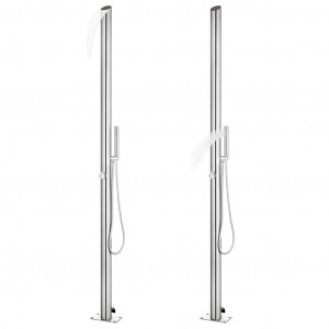 Chuveiro de jardim c/ base cinzenta 225 cm aço inoxidável H