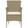 Juego de comedor para jardín 3 piezas beige 5