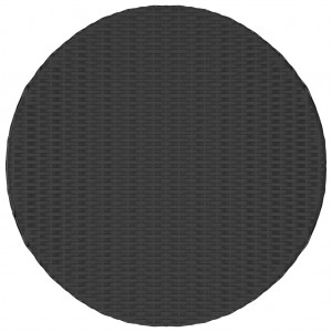 Mesita de centro de ratán sintético negro 68x68x30 cm H