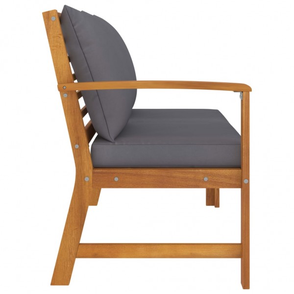 Banco de jardim 114.5 cm com almofadão cinzento-escuro acácia M 3