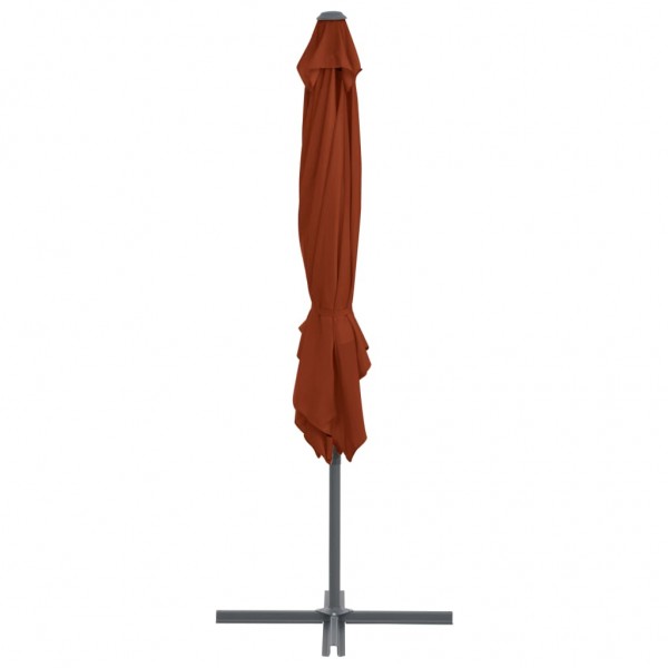 Guarda-sol jardim cantilever c/ poste aço 250x250 cm terracotta M 5