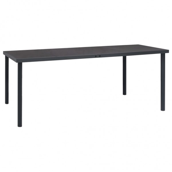 Mesa de comedor de jardín acero gris antracita 190x90x74 cm D