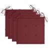 Cojines silla de jardín 4 uds tela Oxford rojo tinto 40x40x3 cm 1