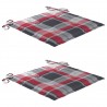 Cojines de silla de jardín 2 uds tela a cuadros rojo 40x40x3 cm 1