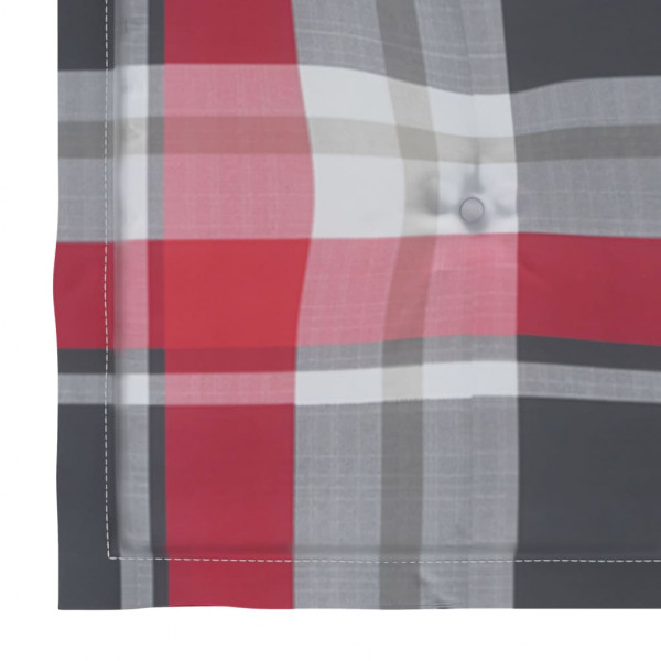 Almofadões cadeiras jardim 2pcs tecido oxford xadrez vermelho M 5