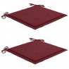 Cojines silla de jardín 2 uds tela Oxford rojo tinto 50x50x3 cm 1