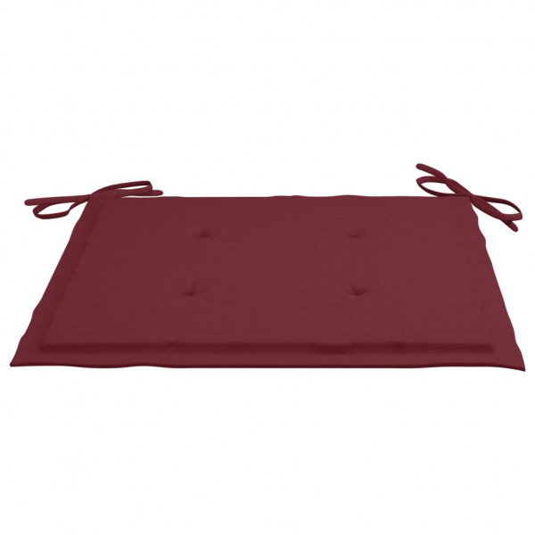 Cojines silla de jardín 2 uds tela Oxford rojo tinto 50x50x3 cm M 4