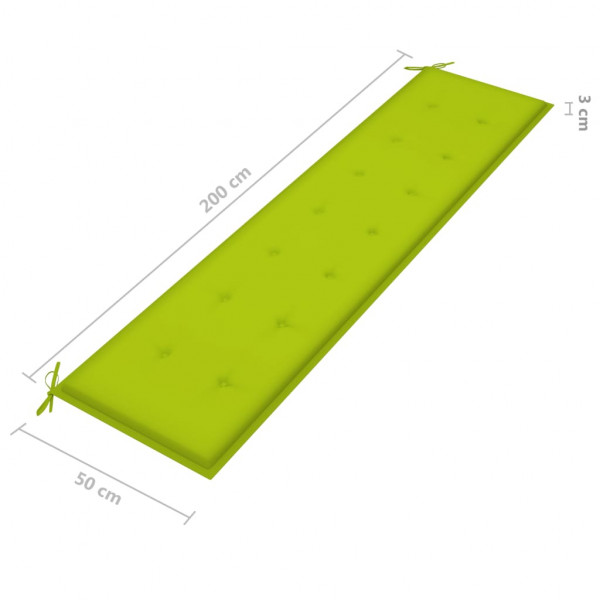 Cojín de banco de jardín tela Oxford verde claro 200x50x3 cm M 4