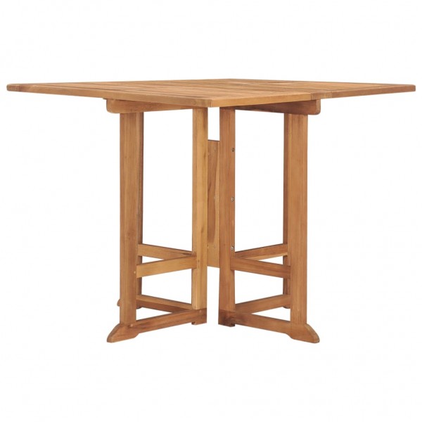 Mesa de comedor plegable para jardín madera de teca 90x90x75 cm M 4